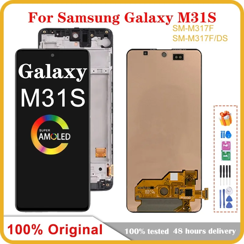 ЖК-дисплей AMOLED 6,5 дюйма для Samsung Galaxy M31S M317, сенсорный экран с дигитайзером в сборе, детали для Samsung M317F, экран дисплея