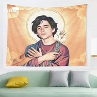 saint timothee chalamet tapestry coverlet curtain blanket sheet throw window curtain tapestries tie dye pastel for goth decor