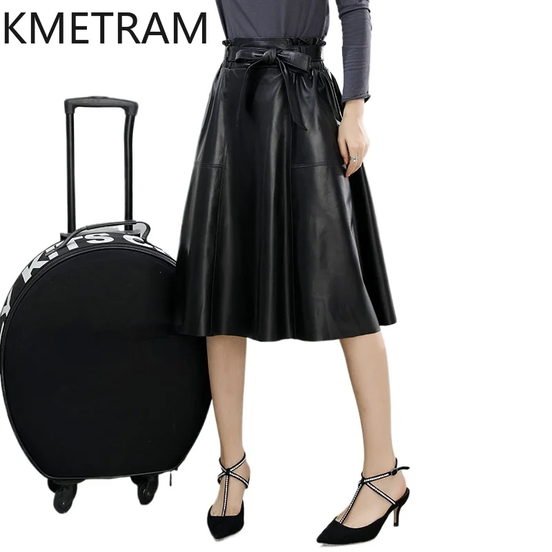 Юбка KMETRAM из натуральной овечьей кожи женские длинные юбки Осенняя женская