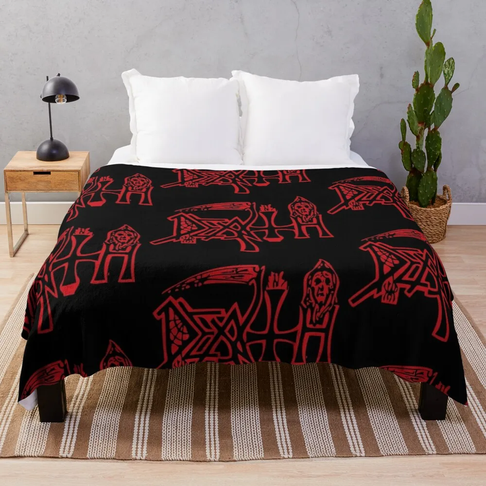 

DEATH LOGO Throw Blanket synthetic skin blanket