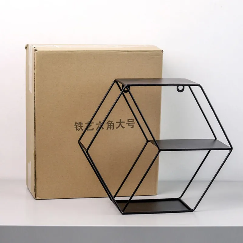 Настенные шестиугольные плавающие полки Современная Белая металлическая