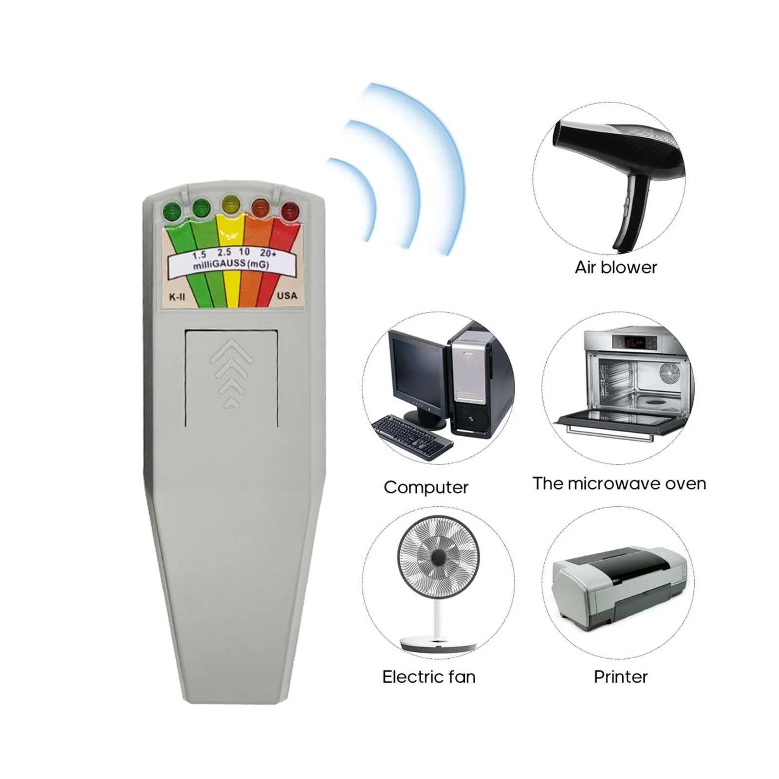 K2 Electromagnetic Field Emf Gauss Meter Ghost Hunting Detector Portable Magnetic 5 Led |