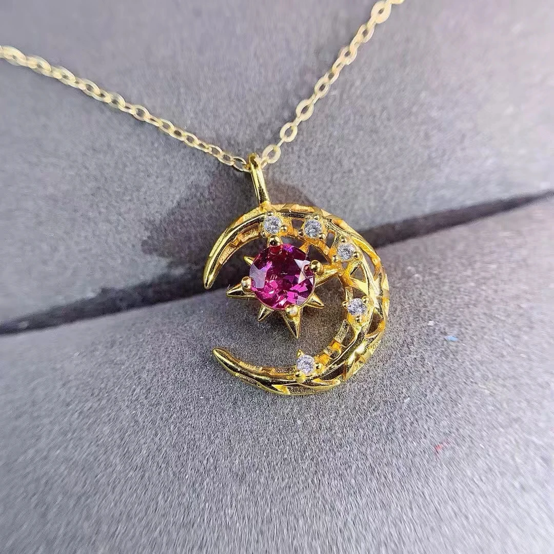 KJJEAXCMY Ювелирные изделия из натурального граната женский кулон чистого серебра S925