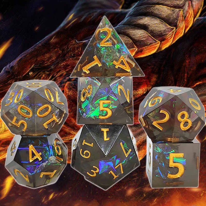 

DND transparent resin dice mtg d20 dice set d&d Dungeons and Dragons board game Dice RPG D6 Polyhedral number teaching Dungeon.