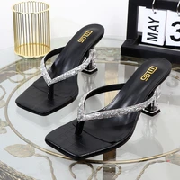 female slippers wholesale manufacturer2022 summer high heeled rhinestone toe clip womens shoes wear stiletto high heels