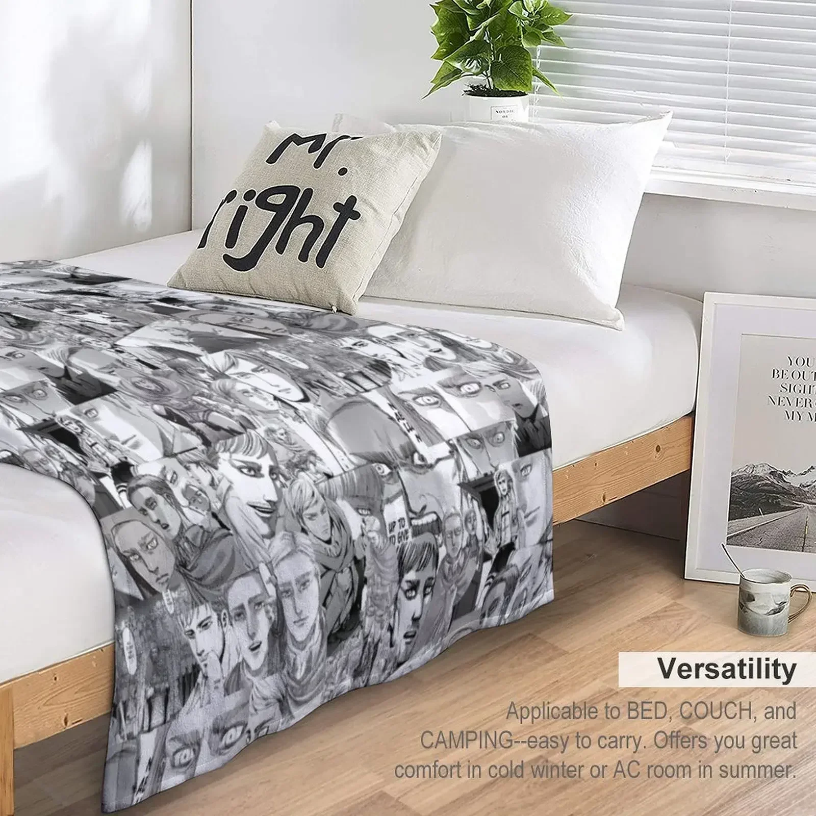 Эривин Смит Манга Панели Плед Зимние кровати Тяжелые лохматые одеяла