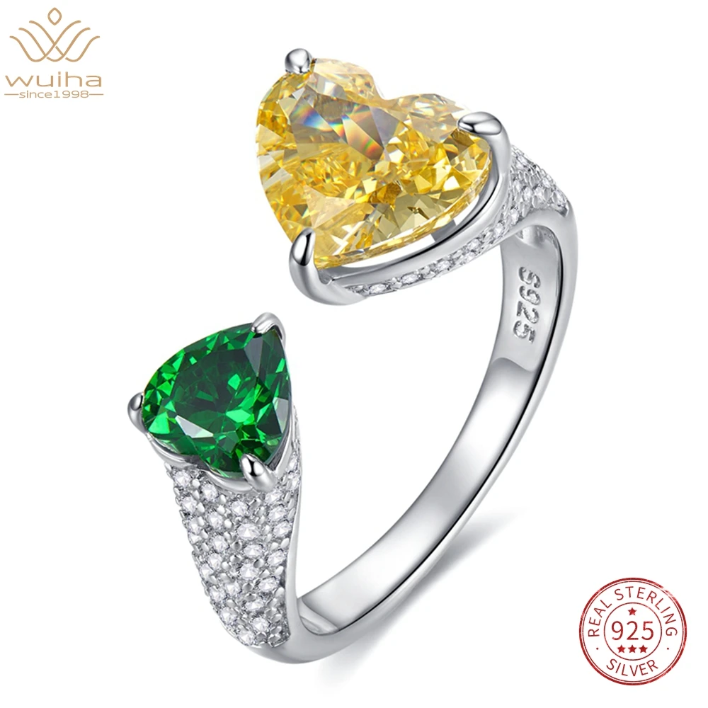 

Серебряное кольцо WUIHA с драгоценным камнем с двойным сапфиром 4 карата