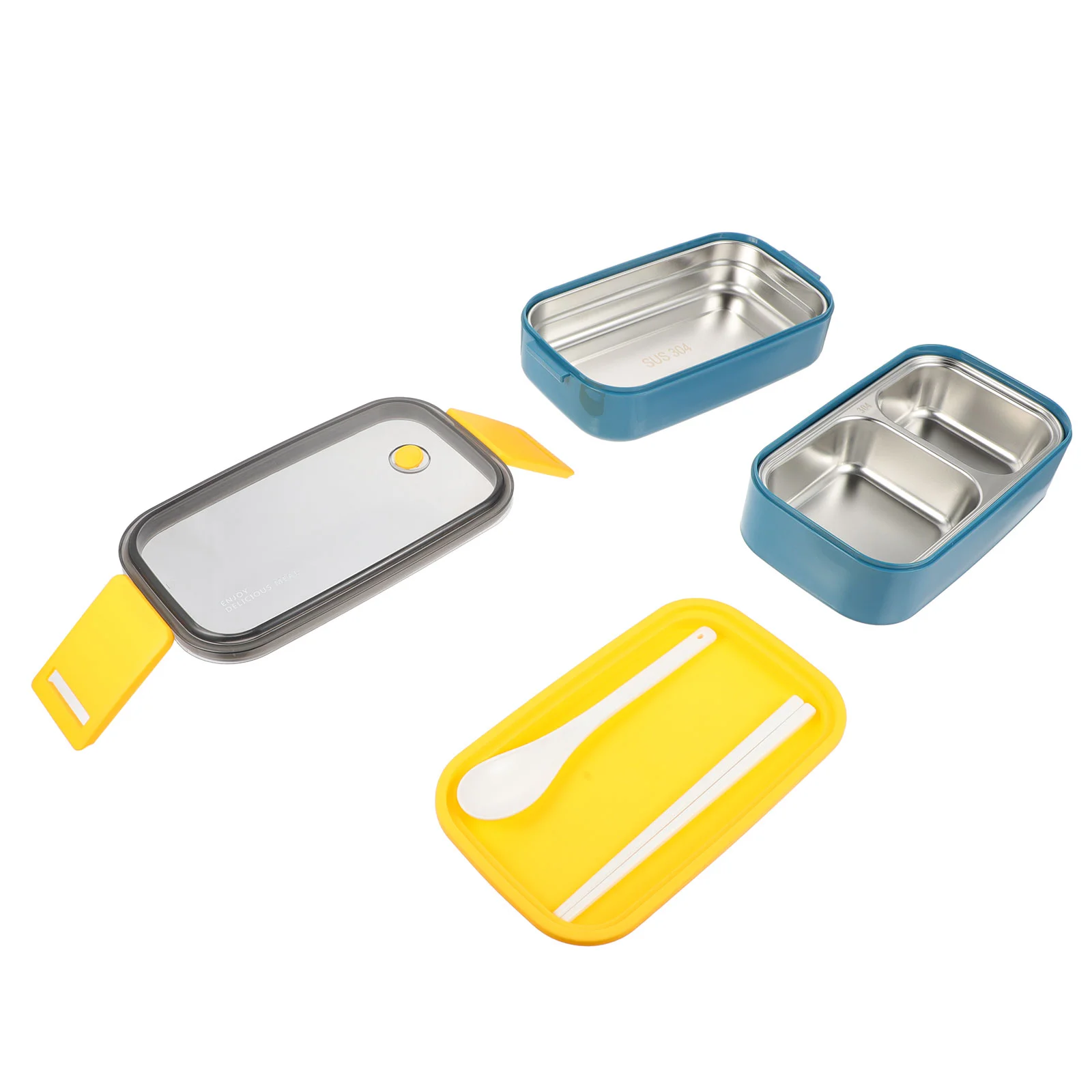 

1PC Bento Box Creative Fashion Double Layer Stainless Steel Lunch Container for Office School