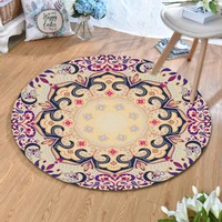 ethnic print style washable round carpet mat hotel floor mat living room bedroom coffee table carpet mat hanging basket mat