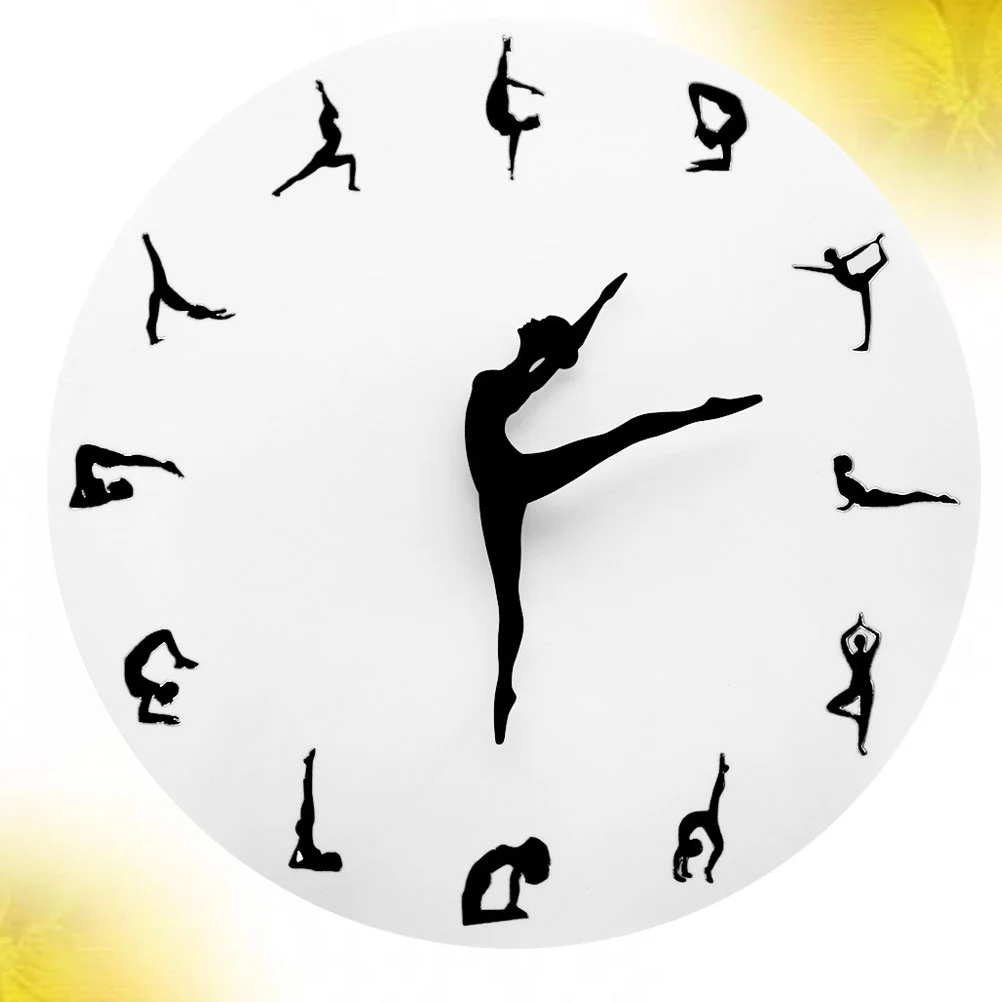 

Clock Wall Hanging Yoga Decoration Dancers Bedroom Home Dancing Girldance Classdecorative Decor Silhouette Gymnastics Diy