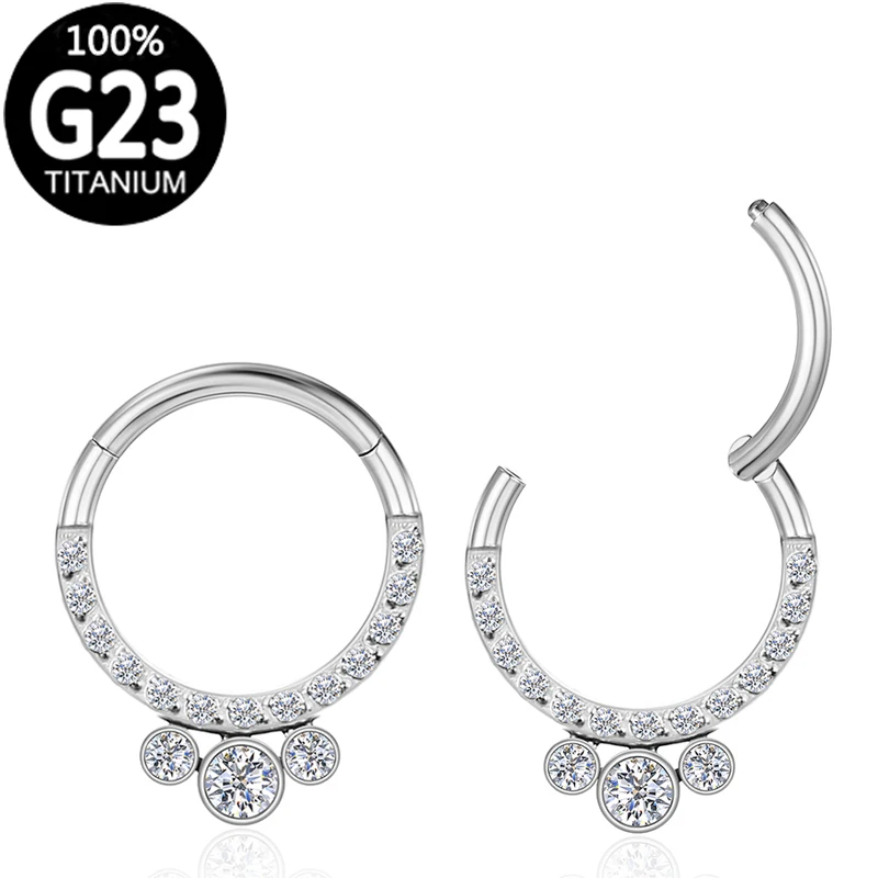 

1pc Nose ring Piercing ear clips clicker Helix earring cartilage Septum sexy crystal Tragus Girl Gift Stainless Body Jewelry