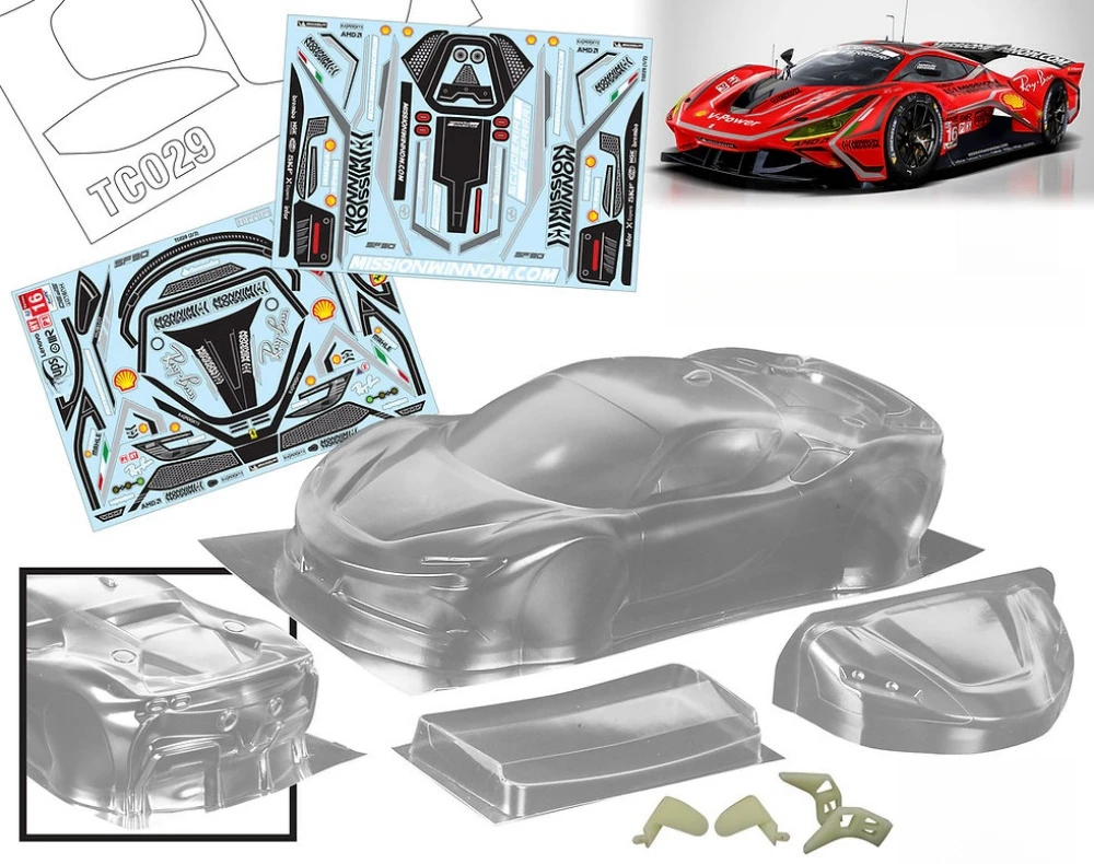 Масштаб 1/10 Ferari SF90 Lexan Body Sets для RC Drift Chassis 255-260mm Wheelbase Tamiya TT01 TT02 XV01 XV02 Kyosho fazer mk2