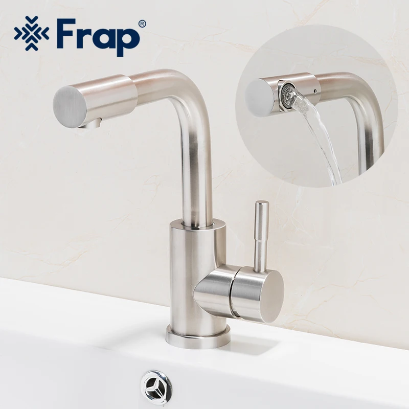 

Frap new 304 stainless steel Brushed bath Basin Faucet Sink Mixer Taps Vanity Hot and Cold Water mixer Bathroom Faucets