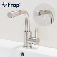 frap new 304 stainless steel brushed bath basin faucet sink mixer taps vanity hot and cold water mixer bathroom faucets