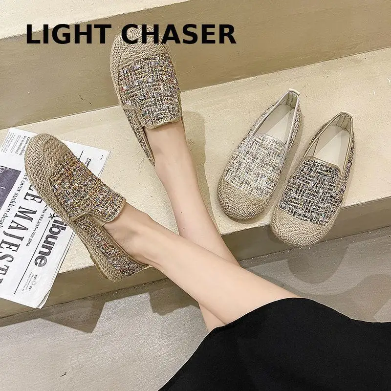Fashion Spring And Autumn Women's Shoes Slip-on Loafers 2022 New Woven Single Shoes Flat Bottom Comfortable Casual Loafer Women