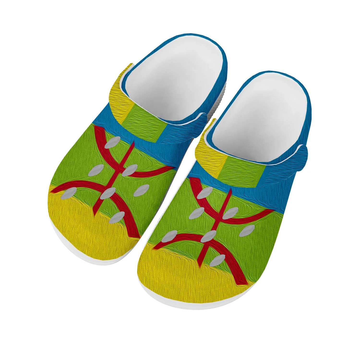 

Berber Flag Pop Home Clogs Custom Water Shoes Mens Womens Teenager Berber Shoe Garden Clog Breathable Beach Hole Slippers White