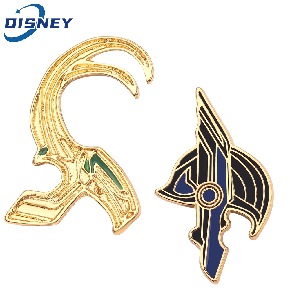

Marvel God of Tricks Loki Helmet Brooch Avengers Norse Mythology Evil God Loki Lapel Pin for Enamel Clothes Backpack Accessories