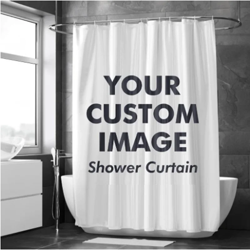 

Custom Shower Curtain Bathroom Waterproof Curtains Customized Photo Polyester Fabric Bath Decor With Hooks POD Dropshipping