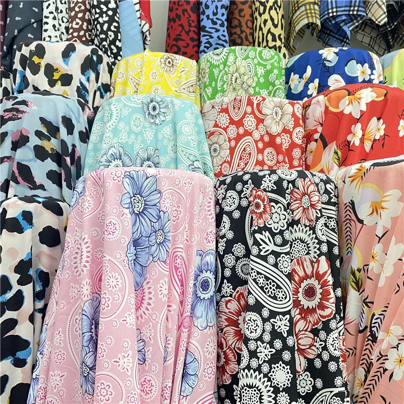

Printed Opaque for Dress Cheongsam Fabric Homewear Printing and Dyeing Handmade Bright Cashew Flower Clothing Sewing Per Meter
