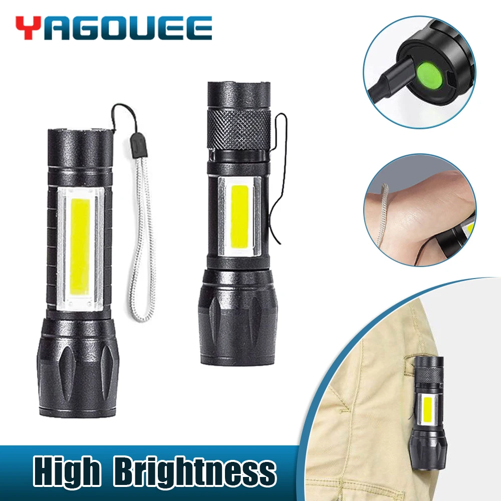 

Built In Battery Q5 Flashlight Zoom Focus Mini Led Light Waterproof for Outdoor Camping 2000 Lumens Adjustable Keychain Light