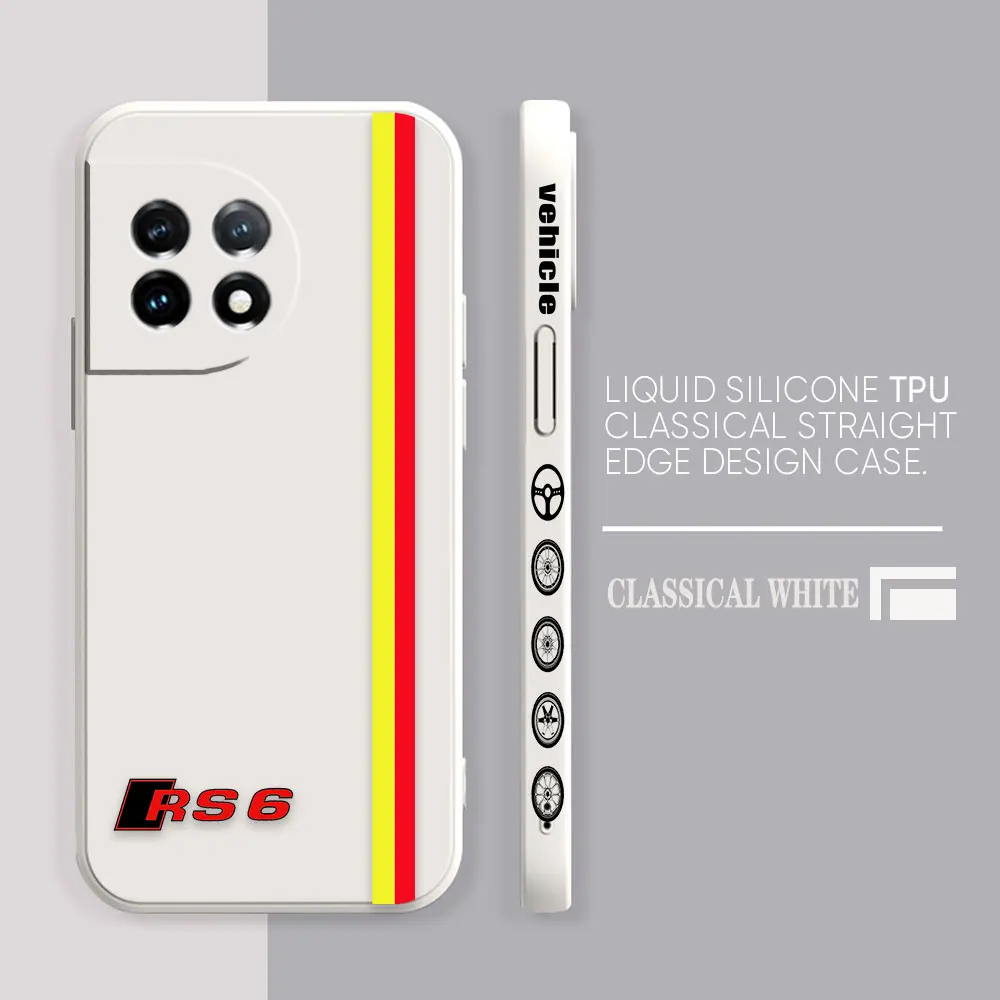 Phone Case For Oneplus 11 10 9 9R 9RT 8 8T 7 7T 5 5T 6 ACE 2V NORD Pro Case Cover Funda Cqoue Shell Capa Luxury Car A-Audi LOGO