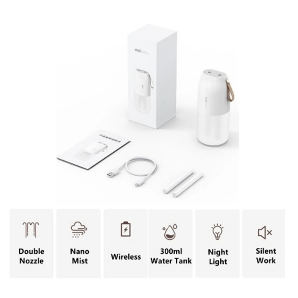 1 abs 300 мл беспроводной увлажнитель воздуха портативный Usb Перезаряжаемый двойной