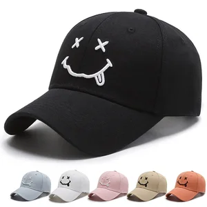 Imported Cartoon Smile Face Baseball Caps For Men Women Kpop Embroidery Snapback Hip Hop Cap Cotton Adjustabl