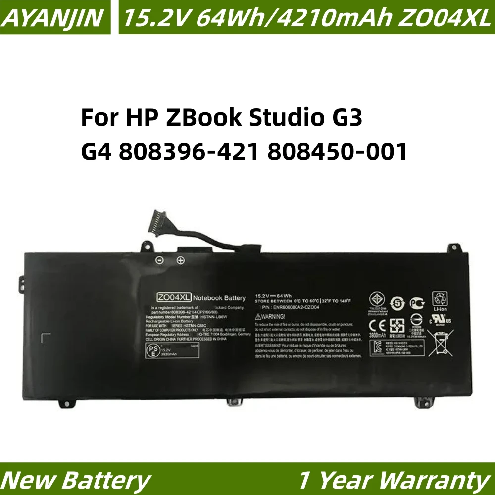 Аккумулятор ZO04XL для ноутбука HP ZBook Studio G3 G4 15,2-808396 421-001