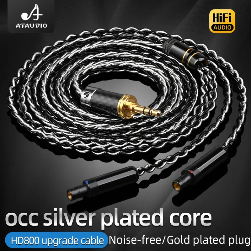 

ATAUDIO HiFi кабель для наушников 8-жильный Восьмиядерный бесшумный HD800 обновленный кабель для наушников HD800