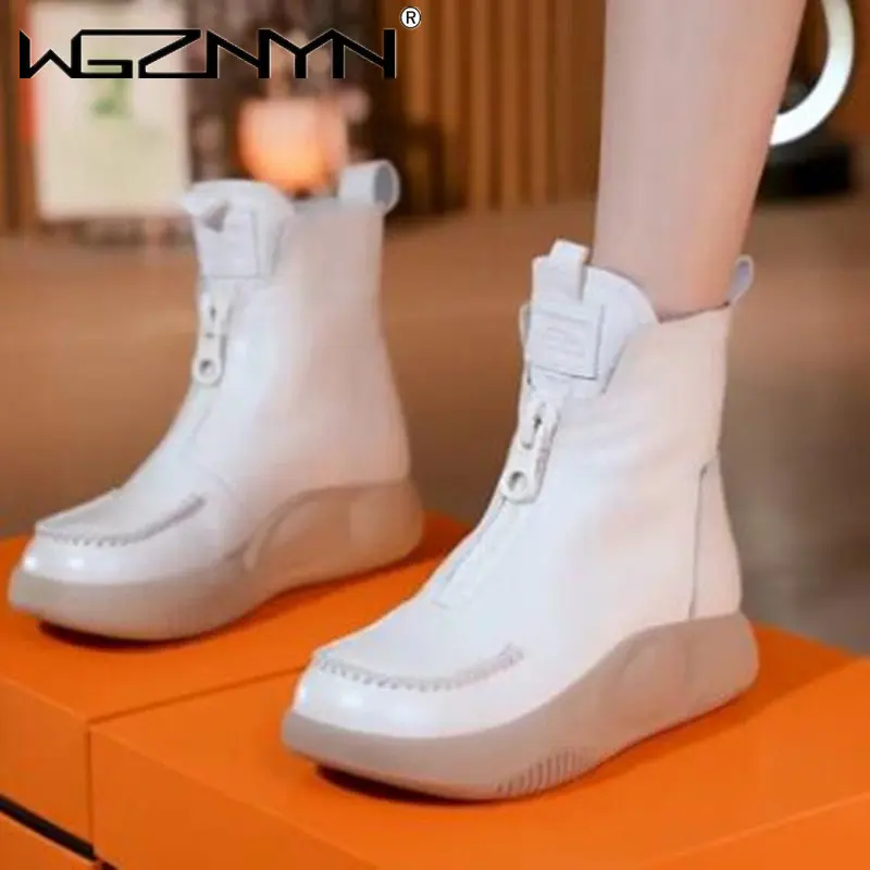 

Женские лоферы на плоской платформе, спортивные кроссовки из натуральной кожи, с круглым носком, для прогулок, Осень-зима 2023