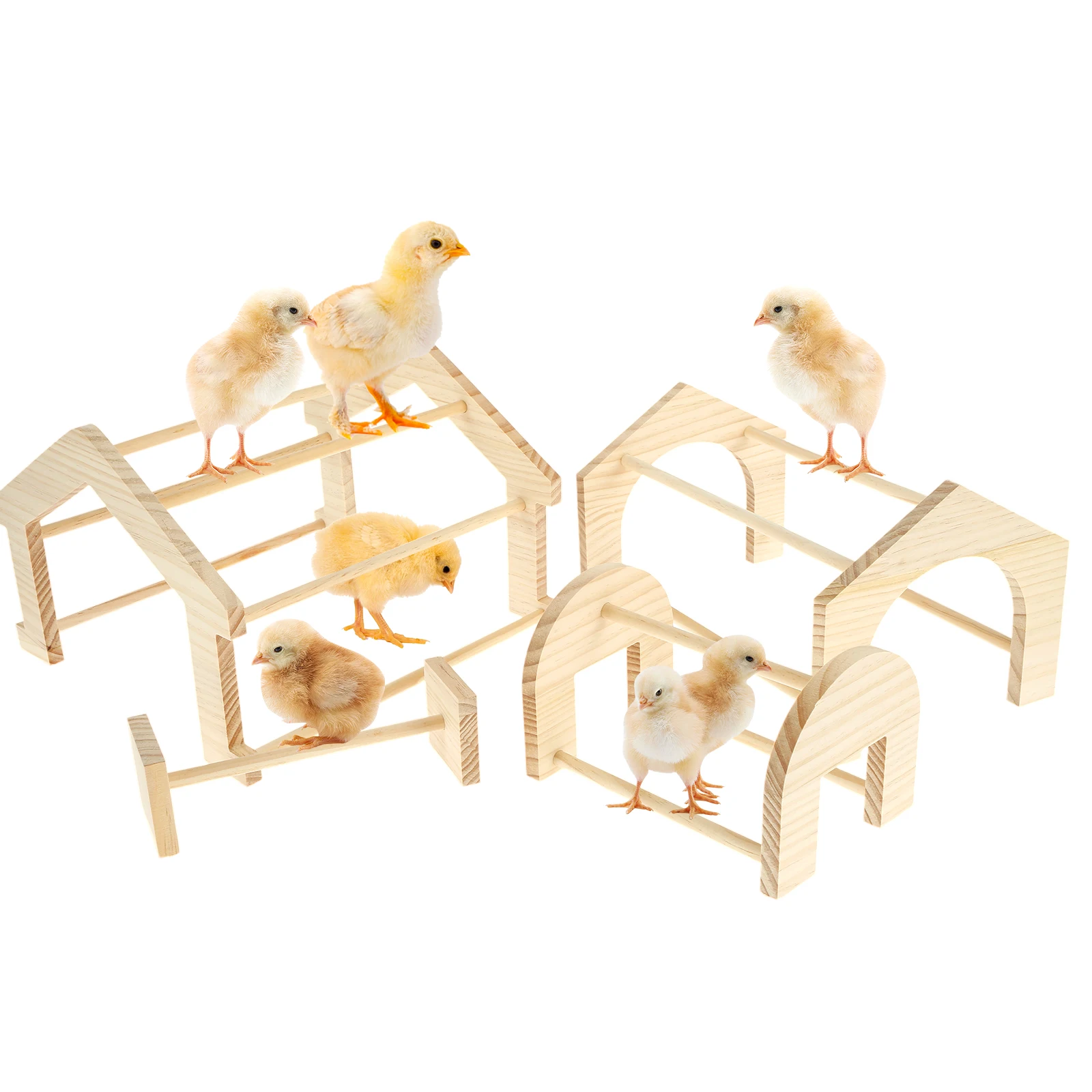 

4Pcs Chicken Perches Pine Chicken Roosting Perch Strong Chick Perch Stand Fun Chicken Training Perch Easy to Assemble and Clean