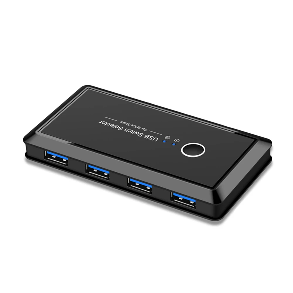 

2 Port USB KVM Switch Selector USB 3.0 2.0 Switcher 2 PCs Sharing 4 Devices for Keyboard Mouse Printer Monitor With 2 USB Cable
