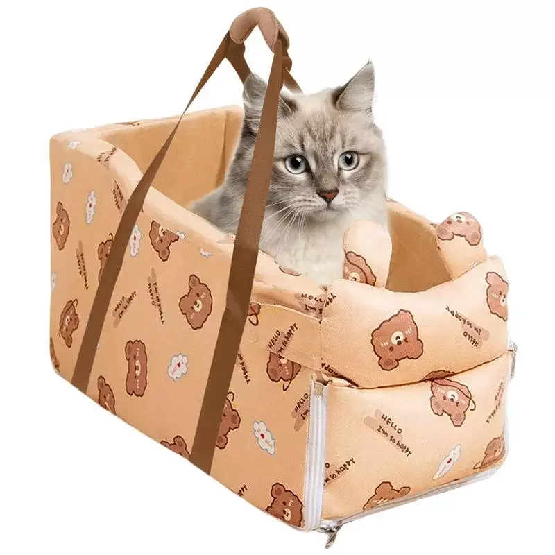 

Console Dog Car Seat Pet Booster Center Console Pet Seat Interactive Pet Carrier For Small Mini Dog Removable Washable Cover