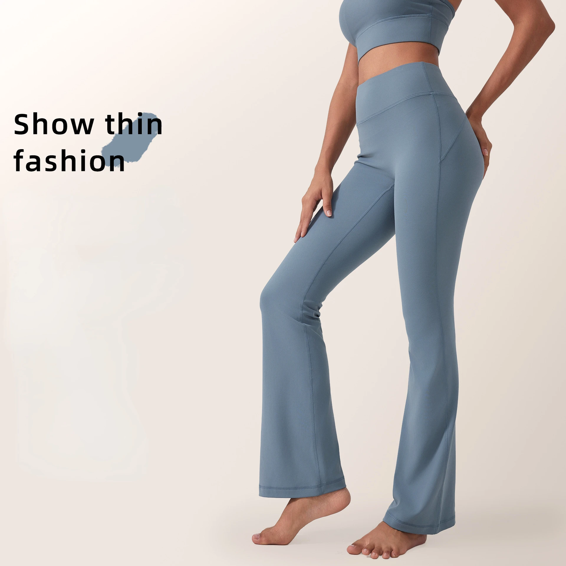 Брюки женские Стрейчевые с завышенной талией для занятий йогой