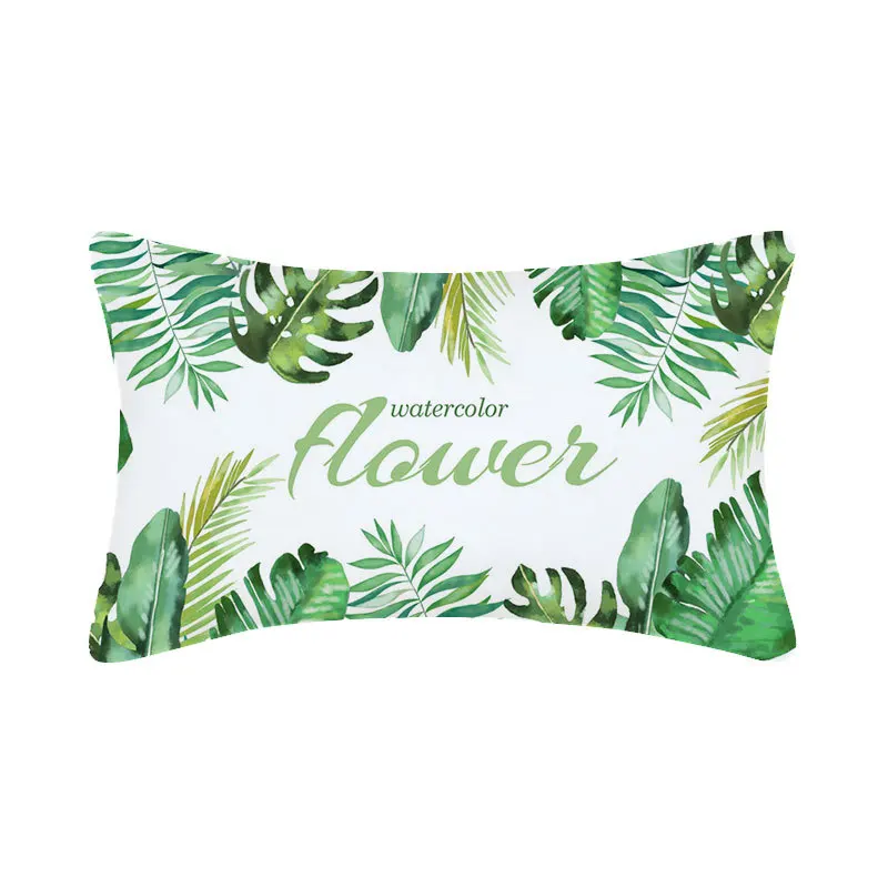 

Sofa Decorative Cushion Cover 30x50 Linen Cushion Cover Tropical Leaves flower Printed Nordic Pillowcase Home Seat Car Decor