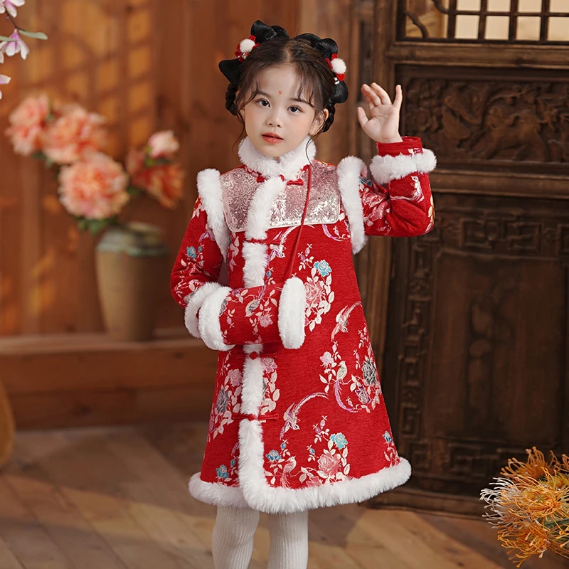 Женское платье улучшенная зимняя Утепленная юбка Hanfu зимнее Тан с подкладкой