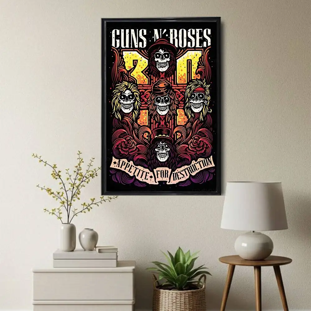 Фото Постеры Guns N' Roses Appetite GNR, настенные картины, подарок, декор для гостиной, бара, ресторана, наклейка, большой размер №4