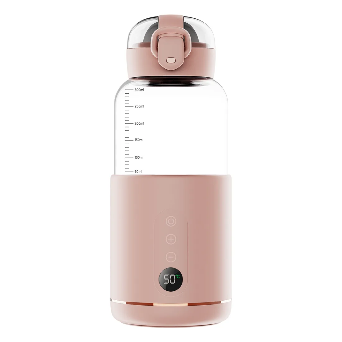 300ML Wireless Heater Water Bottle LED Display Thermos Cup USB Rechargable Portable Milk Conditioner With Water Level Line