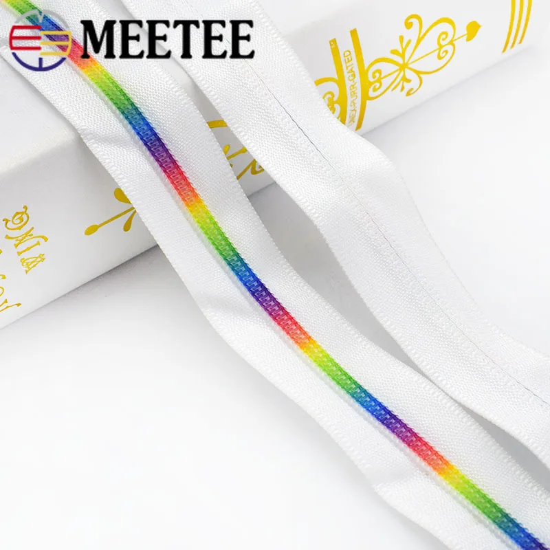 Фото Meetee 2/4/10 метров 5 # белые цветные зубья в катушке, нейлоновые детские сумки, украшение одежды, молния, сделай сам, ремонтные аксессуары ZA026 №5