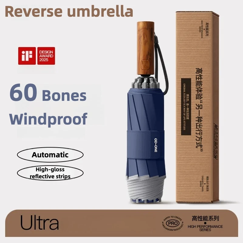 

Автоматический обратный зонт, черный, для взрослых