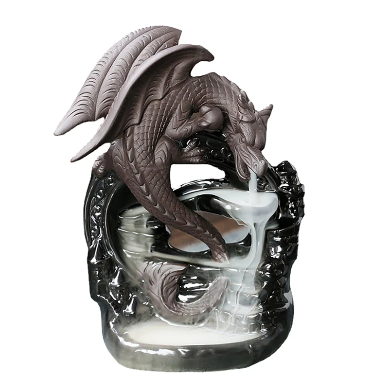

New Dragon Zen Decor Waterfall Incense Cone Holder Censer Encensoir Palnik Incense Meditation Backflow