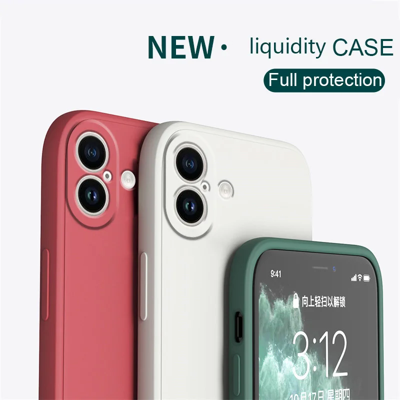 Luxury Original Liquid Silicone For iPhone 16 Pro Max 15 14 13 12 11 Mini Plus X XR 7 8 colorful fashion Cover