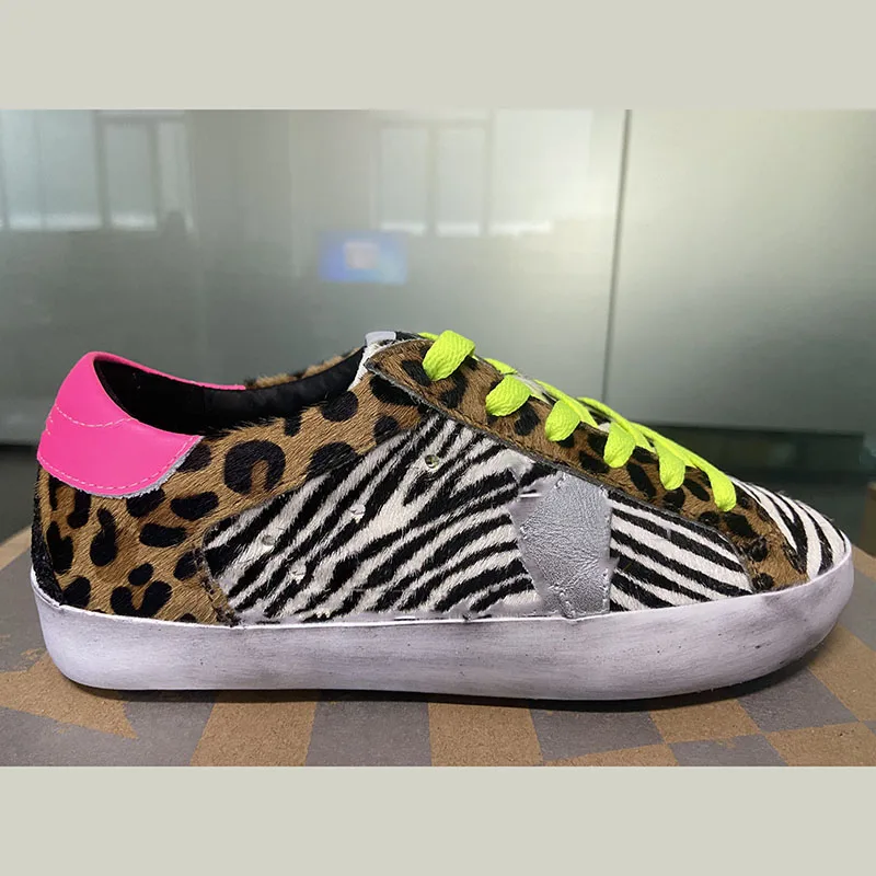 

2022 Four Seasons New Fashion Zebra Pattern Stitching Retro Small Dirty Shoes Non-slip Parent-child Sports Casual Shoes ST07