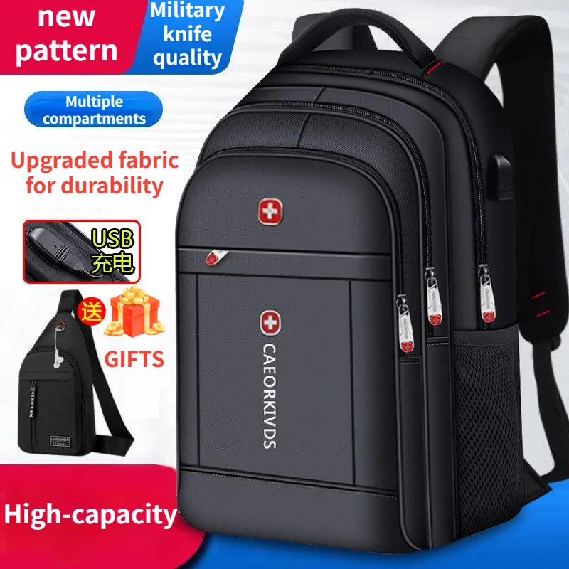 Large capacity backpack men's laptop backpack waterproof and lightweight travel bag USB Charging  business bag school backpack
