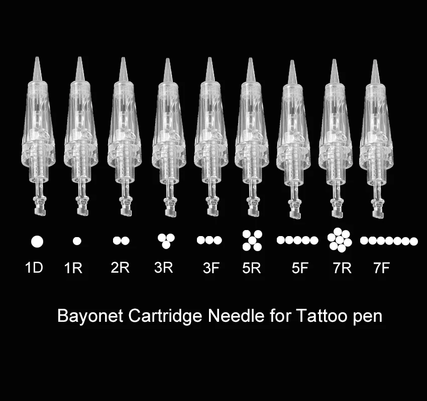

30pcs dr pen mym pen Bayonet Cartridge Needle 1D 1R 2R 3R 3F 5R 5F 7R 7F , Permanent Makeup needle for makeup tattoo eyebrow