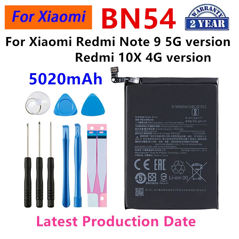 Фото Сменная батарея для Xiaomi Redmi Note 9S 10S 11S Note 4 4X 3 8 9 10 Pro 10X BN55 BM4J BN54 BN59 BN53 BN5D BN40 BM46 BN43 №3