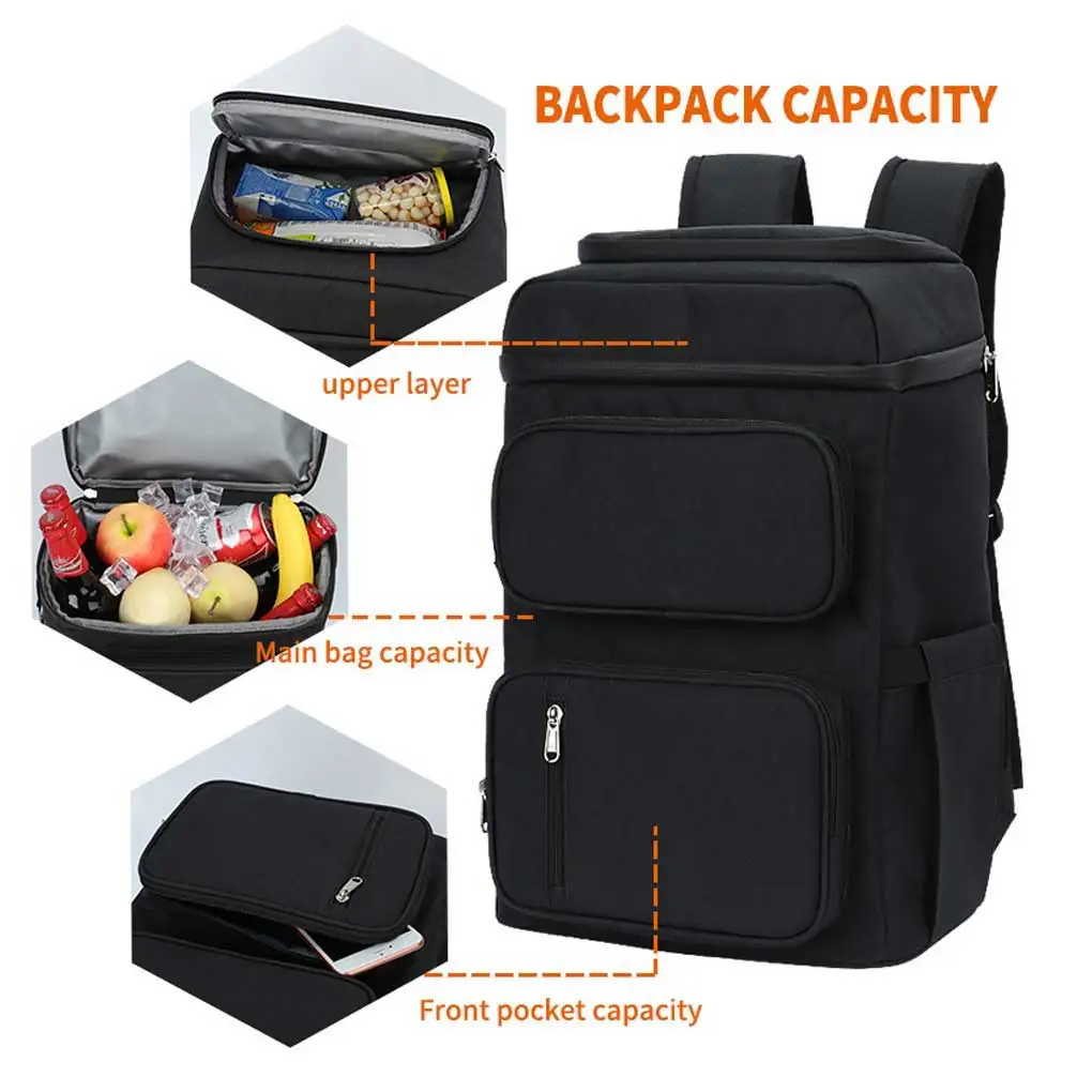 

Picnic Backpack Beer Cooler Bag Insulated Container Keep Fresh Leak-Proof Thermal Pack Organizer Large Capacity for Camping