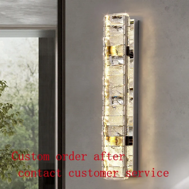 

Modern Golden Luxury European Crystal Glass Wall Lamp For Home Indoors Wall Light Bedside Decor Entrance Wall Sconces