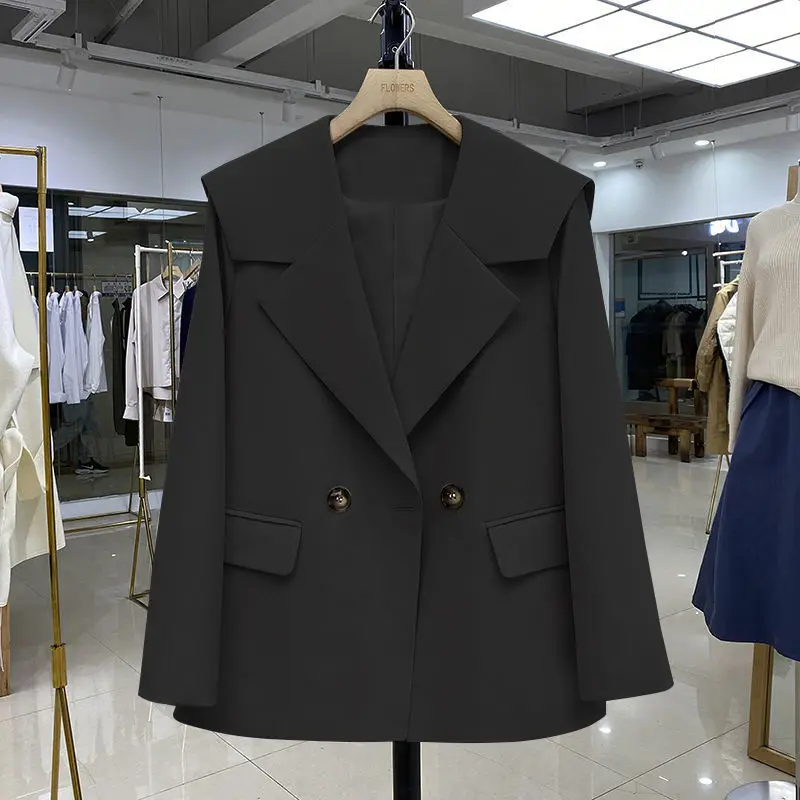 

2022 Spring And Autumn Design Sense Of Minority Age Reduction Lovely Short Black Small Suit Coat