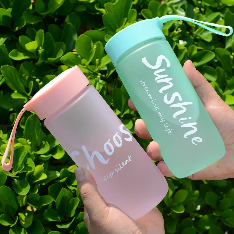 

Fashion Water Bottles for Girls 600ml Transparent Leak-proof Kids Drinking Bottle Portable Outdoor Climbing Camping Water Cup